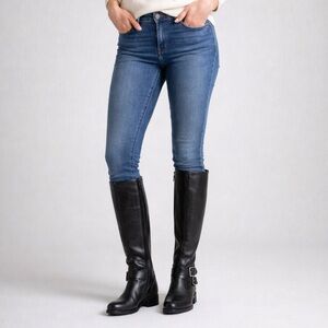 Matisse "Britain" Leather Zip Knee-High Riding Boots Black Size 7